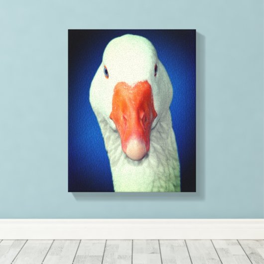 Boerderij van witte gans canvas afdruk (Insitu (Houten vloer))