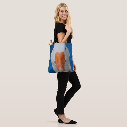 Boerderij van witte gans tote bag (Op model)