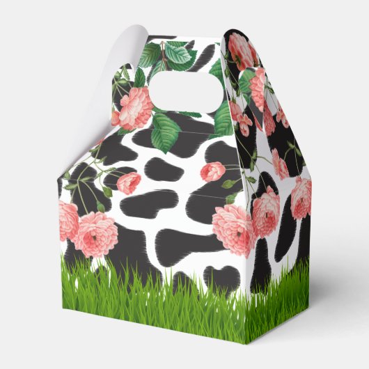 Boerderij van zwarte en witte Koe Bedankdoosjes (Achterkant)