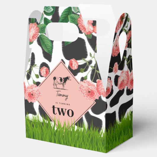 Boerderij van zwarte en witte Koe Bedankdoosjes (Geopend)