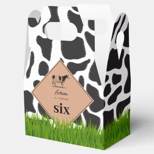 Boerderij van zwarte en witte Koe Dierensterfdag T Bedankdoosjes (Geopend)