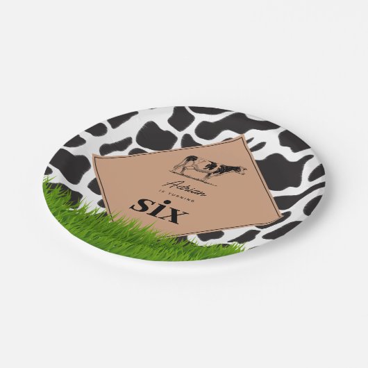 Boerderij van zwarte en witte Koe Dierensterfdag T Papieren Bordje (Gekanteld)