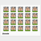 Boerderij van zwarte en witte Koe Dierensterfdag T Vierkante Sticker (Vel)