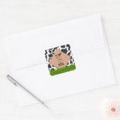 Boerderij van zwarte en witte Koe Dierensterfdag T Vierkante Sticker (Envelop)
