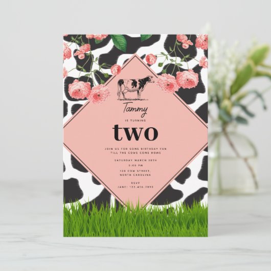 Boerderij van zwarte en witte Koe Kaart (Staand voorkant)