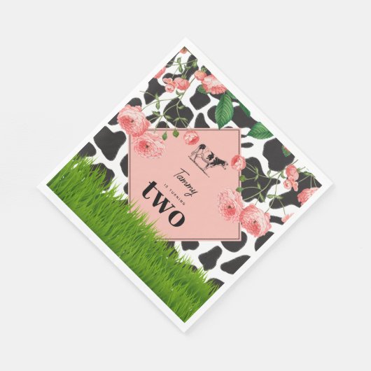 Boerderij van zwarte en witte Koe Servet (Hoek)