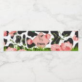 Boerderij van zwarte en witte Koe Waterfles Etiket (Enkel label)