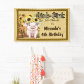 Boerderij Varken Zonnebloemen Boerderij 4de Verjaa Spandoek (Insitu)