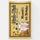 Boerderij Varken Zonnebloemen Boerderij 4de Verjaa Spandoek (Verticaal)