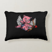Boerderij Varkens Cupid Cute Valentijnsdag Accent Kussen (Voorkant)