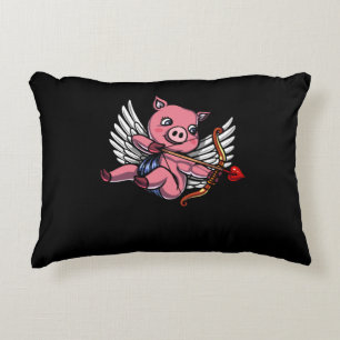 Boerderij Varkens Cupid Cute Valentijnsdag Accent Kussen