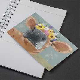 Boerderij ventilator - Koe met kroon op de bloem Briefkaart