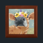 Boerderij ventilator - Koe met kroon op de bloem Cadeaudoosje<br><div class="desc">Boerderij Fun II van Jade Reynolds. Met een bruine koe met een bloemkroon.</div>