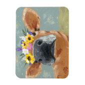 Boerderij ventilator - Koe met kroon op de bloem Magneet (Verticaal)