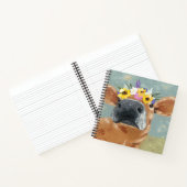Boerderij ventilator - Koe met kroon op de bloem Notitieboek (Binnen)