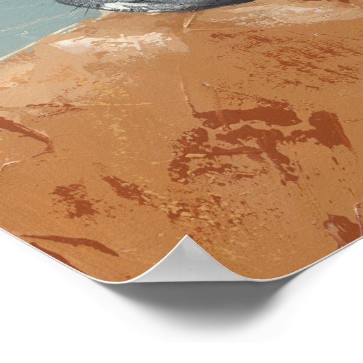 Boerderij ventilator - Koe met kroon op de bloem Poster (Hoek)