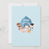 Boerderij Verjaardag 1e Nodig Blue Boys One Animal Kaart (Achterkant)