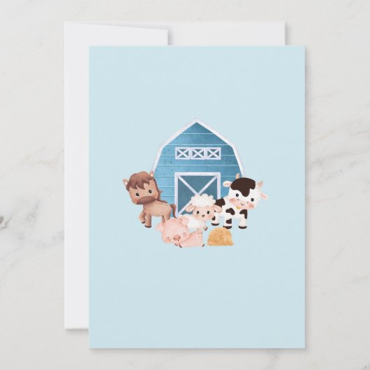 Boerderij Verjaardag 1e Nodig Blue Boys One Animal Kaart (Achterkant)