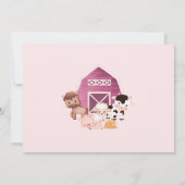 Boerderij Verjaardag 1e Nodig Roze Meisjes Een Fot Kaart (Achterkant)