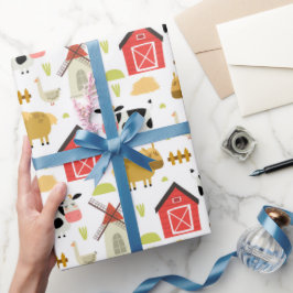 Boerderij Verjaardag Baby shower Cadeaupapier