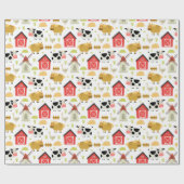 Boerderij Verjaardag Baby shower Cadeaupapier (Vlak)