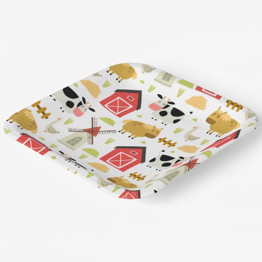 Boerderij Verjaardag Baby shower Papieren Bordje (Gebogen)