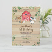 Boerderij Verjaardag Barnyard Party Invitation Kaart (Staand voorkant)