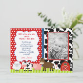 Boerderij Verjaardag Bedankt Notitiekaarten (Staand voorkant)