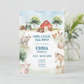 Boerderij Verjaardag Bewerkbare Sjabloon - Schuur  Kaart (Staand voorkant)