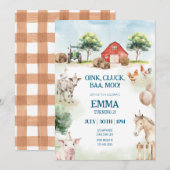 Boerderij Verjaardag Bewerkbare Sjabloon - Schuur  Kaart (Voorkant / Achterkant)