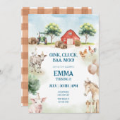 Boerderij verjaardag bewerkbare sjabloon - schuurd kaart (Voorkant / Achterkant)