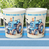 Boerderij Verjaardag Blue Tractor Party Papieren Bekers
