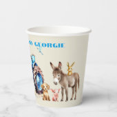 Boerderij Verjaardag Blue Tractor Party Papieren Bekers (Achterkant)