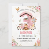 BOERDERIJ VERJAARDAG Boerderijdieren 3e verjaardag Kaart (Voorkant)