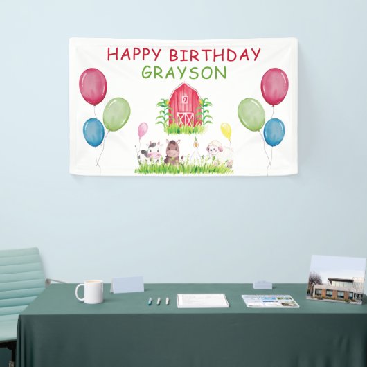 Boerderij Verjaardag gepersonaliseerd Spandoek (Beurs)