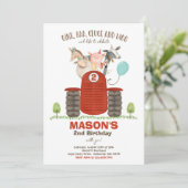 Boerderij Verjaardag Jongen Oude MacDonald Barnyar Kaart (Staand voorkant)