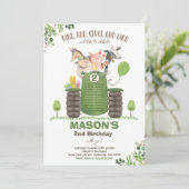 Boerderij Verjaardag Jongen Oude MacDonald Barnyar Kaart (Staand voorkant)