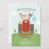 Boerderij Verjaardag Jongen Oude MacDonald Barnyar Kaart (Voorkant)