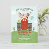 Boerderij Verjaardag Jongen Oude MacDonald Barnyar Kaart (Staand voorkant)