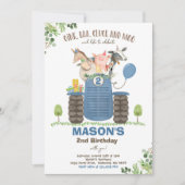 Boerderij Verjaardag Jongen Oude MacDonald Barnyar Kaart (Voorkant)