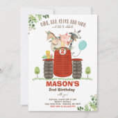 Boerderij Verjaardag Jongen Oude MacDonald Barnyar Kaart (Voorkant)