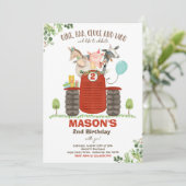 Boerderij Verjaardag Jongen Oude MacDonald Barnyar Kaart (Staand voorkant)