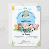 Boerderij Verjaardag Jongen Uitnodiging (Voorkant)