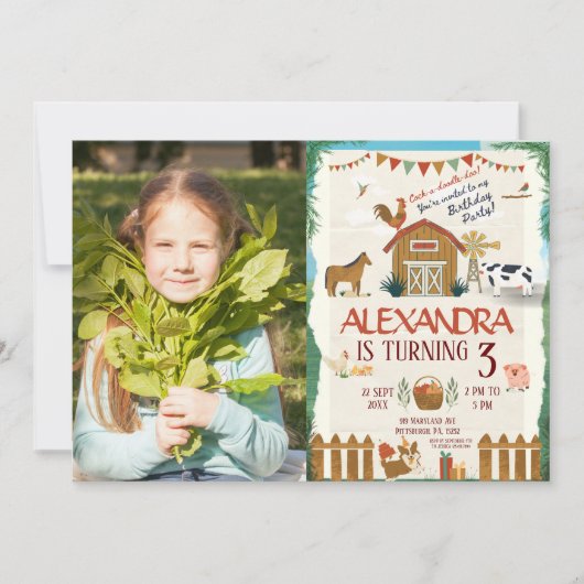 Boerderij Verjaardag kinder boerenerf Foto Kaart (Voorkant)