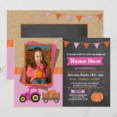 Boerderij Verjaardag Party Pompoen Tractor Foto Ui Kaart (Voorkant / Achterkant)