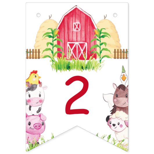 Boerderij Verjaardag Plaid Gepersonaliseerde foto Vlaggetjes (Eerste vlag)