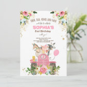 Boerderij Verjaardag Roze Oude MacDonald Barnyard  Kaart (Staand voorkant)