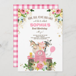 Boerderij Verjaardag Roze Oude MacDonald Barnyard  Kaart