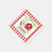 Boerderij Verjaardag Servet - Wit (Hoek)