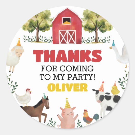 Boerderij Verjaardag Stickers (Voorkant)